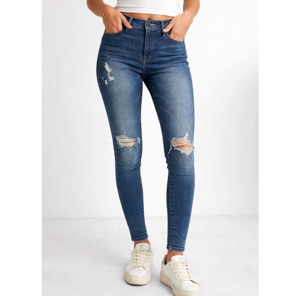 FRAME DENIM Le High Skinny High Rise Distressed Dark Wash Jeans Women’s 26